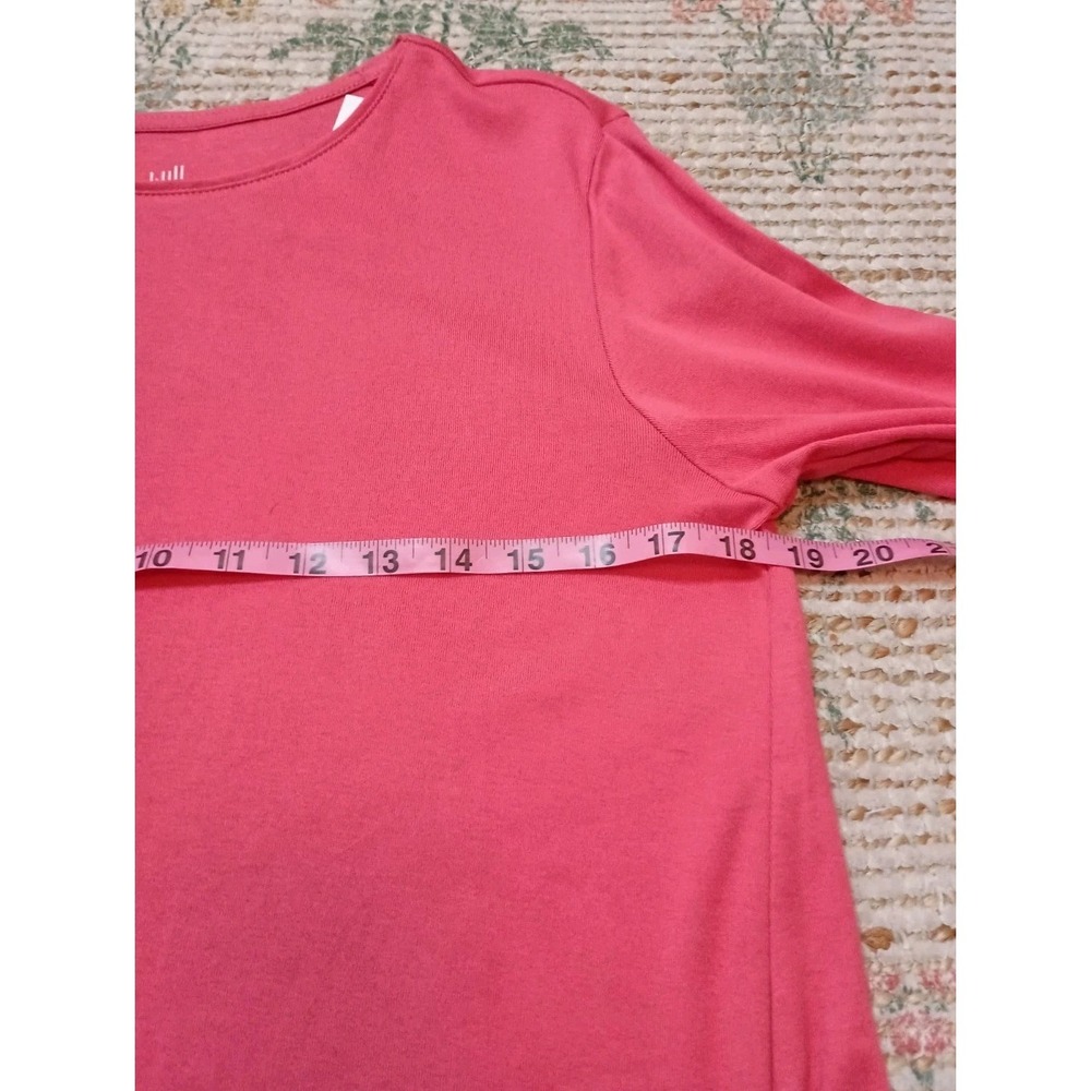 J.Jill NWT Perfect Pima Tunic Top Women's Medium Pomegranate Pink Long Sleeve - Picture 6 of 8